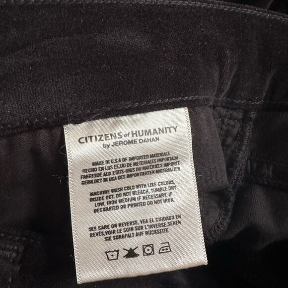 C&H Citizens of Humanity Drew Crop Flare Pants Black Velvet Size 29 Preppy - Picture 9 of 9